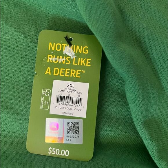 John Deere Core Graphic Logo Hoodie Green - Size XXL - Picture 4 of 8